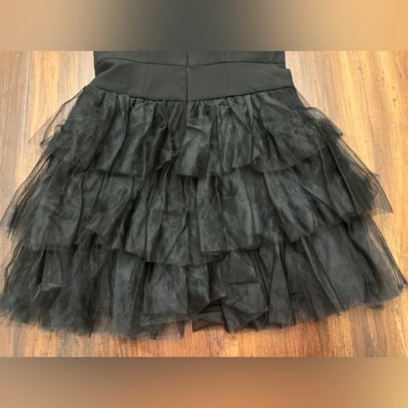 Likely Glynn Mini Dress Size 4 Black Tulle Ruffle Strapless Revolve Chic Party - Picture 6 of 15